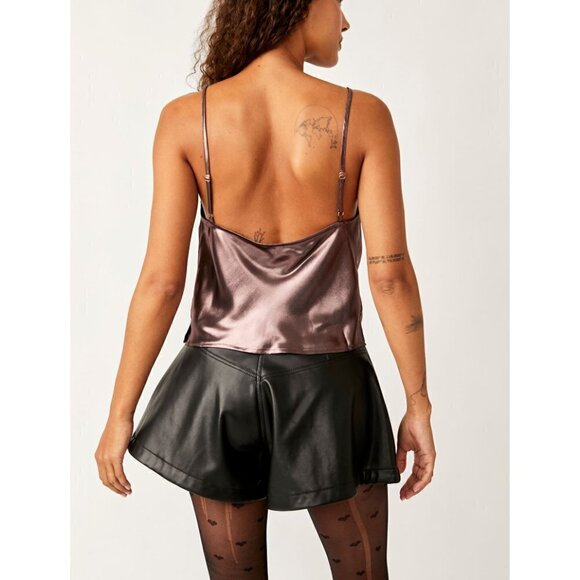 🆕 FREE PEOPLE Sunset Shimmer Woven Cami / Rose Gold - Picture 4 of 5